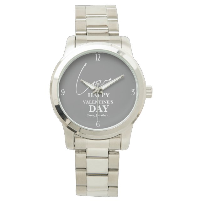 Elegant Typography Valentines day couple  Watch (Front)