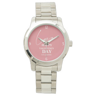 Elegant Typography Valentines day couple Watch