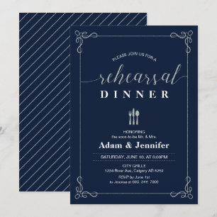 Elegant Typography Wedding Rehearsal Dinner Card