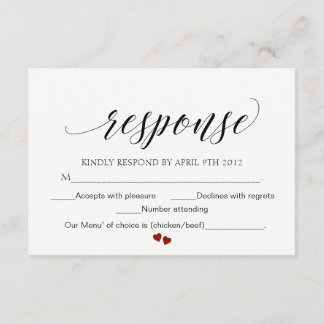 Elegant Typography Wedding Response Card Script RS