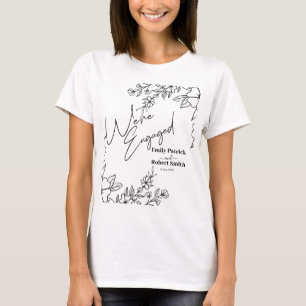 Elegant Typography we're engaged T-Shirt