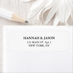 Elegant Typography White Wedding Return Address