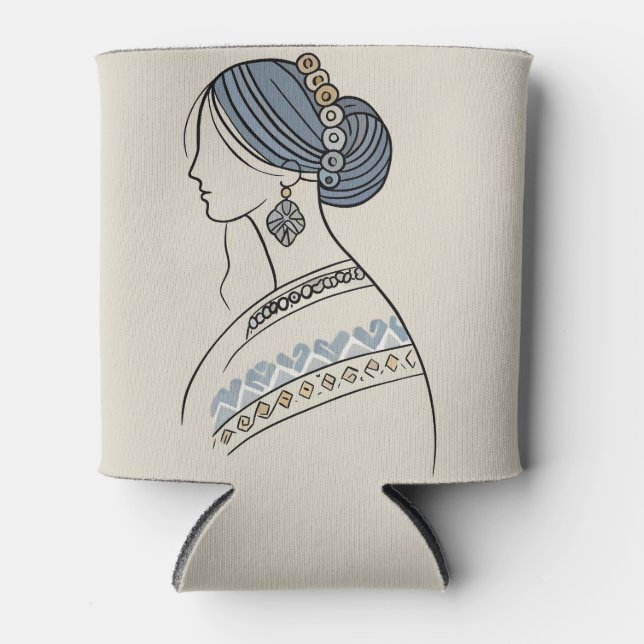 Elegant Ukrainian Folk Art Can Cooler (Front)