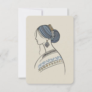 Elegant Ukrainian Folk Art Flat Card