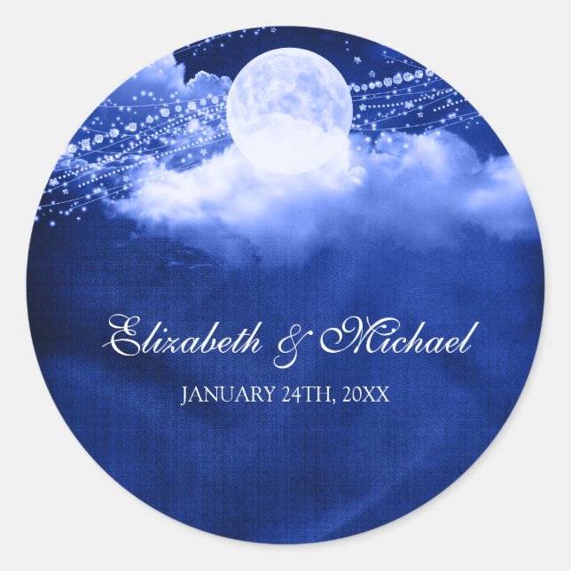 Elegant Under the Moonlight Wedding Favour Label (Front)