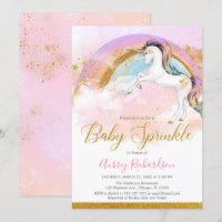 Elegant unicorn baby sprinkle girl pastel rainbow