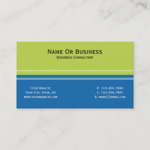 Elegant Unique Apple Green, Crayon Blue ColorBlock Business Card