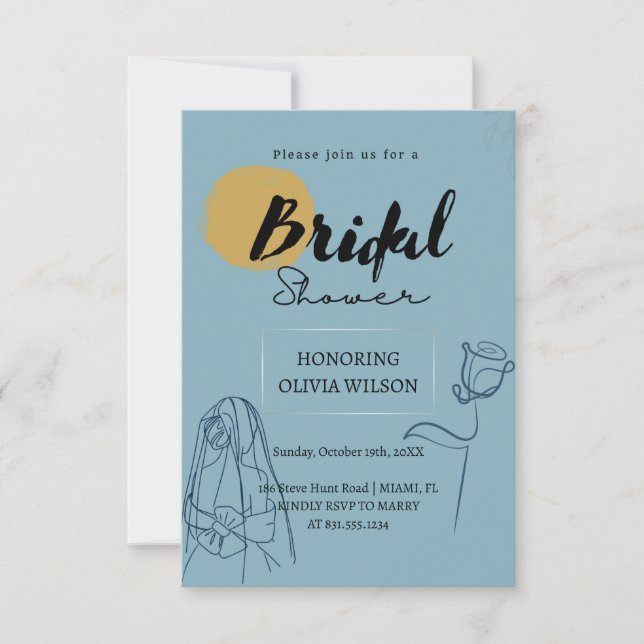 Elegant Unique Bridal Shower Invitation (Front)