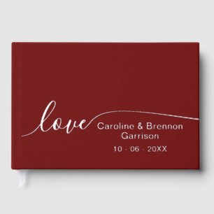 Elegant Unique Couple Names Love Text Gold Guest Book