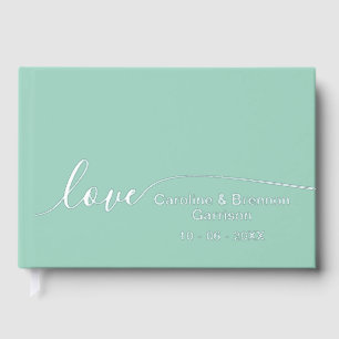 Elegant Unique Couple Names Love Text Gold Guest Book