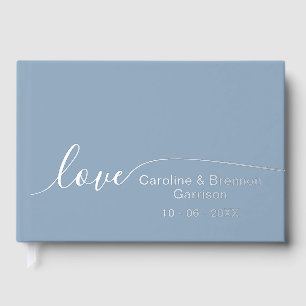 Elegant Unique Couple Names Love Text Gold Guest Book