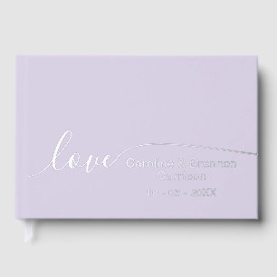 Elegant Unique Couple Names Love Text Gold Guest Book