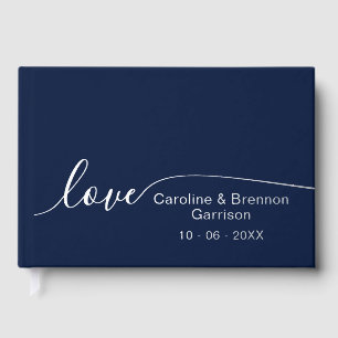 Elegant Unique Couple Names Love Text Gold Guest Book