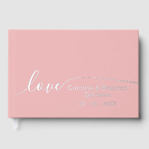 Elegant Unique Couple Names Love Text Gold Guest Book