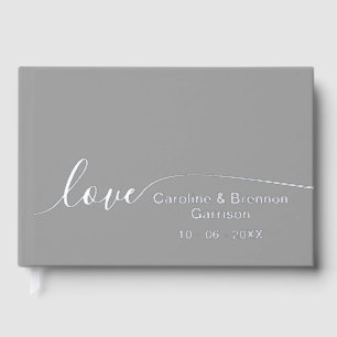 Elegant Unique Couple Names Love Text Gold Guest Book