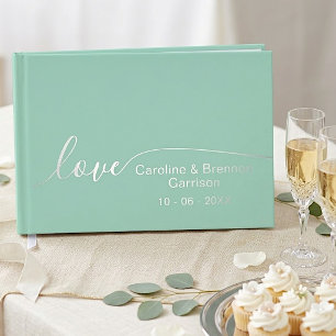 Elegant Unique Couple Names Love Text Gold Guest Book