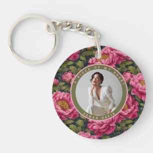 Elegant Unique Gifts For Women Floral Peonies Keychain