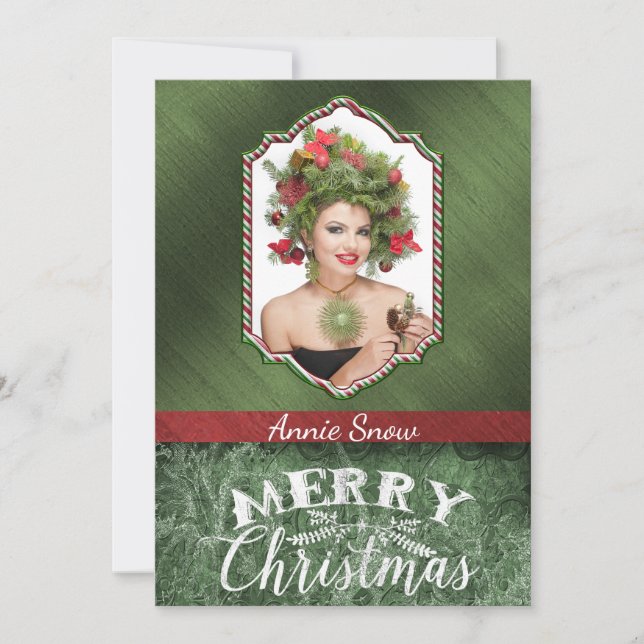 Elegant Unique Photo Christmas Card (Front)