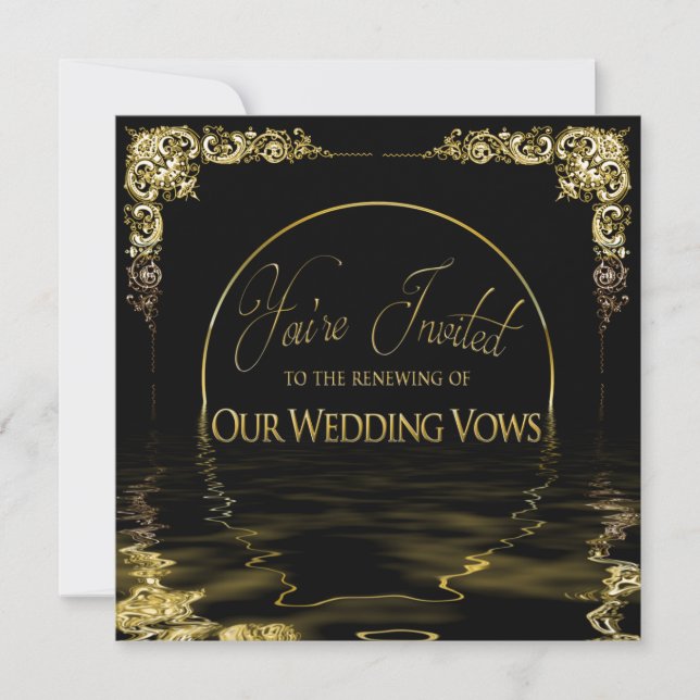 Elegant & Unique Renewing Wedding Vows Invitation (Front)