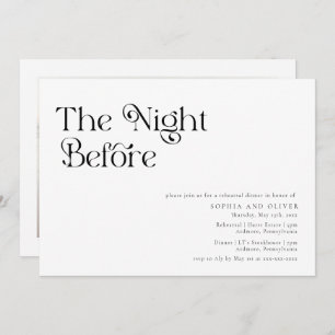 Elegant Unique Typography Rehearsal Dinner Invitation