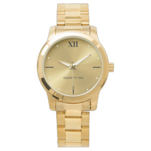 Elegant Unisex Oversized Gold Bracelet Wa Watch