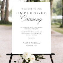 Elegant Unplugged Ceremony Sign, Wedding Welcome