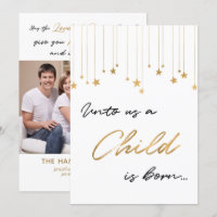 Elegant Unto Us A Child is Born Gold Photo