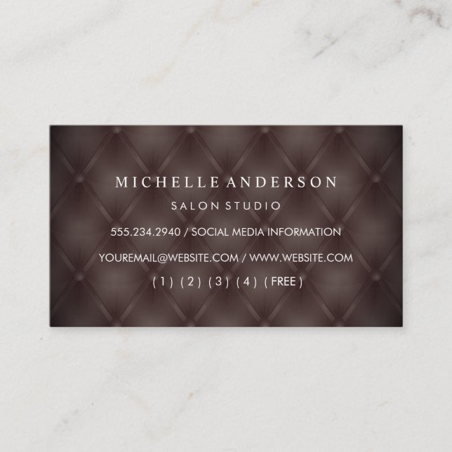 Elegant Upholstered Material Loyalty Card (Front)