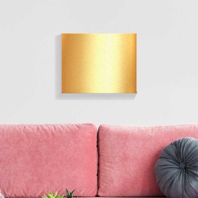 Elegant Upload Your Photo on Gold Background Small Canvas Print (Insitu(LivingRoom))