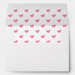 Elegant Valentine pink white tiny heart pattern Envelope