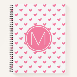 Elegant Valentine pink white tiny heart pattern Notebook