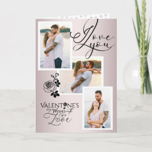 Elegant Valentine’s Day Photo Collage Card