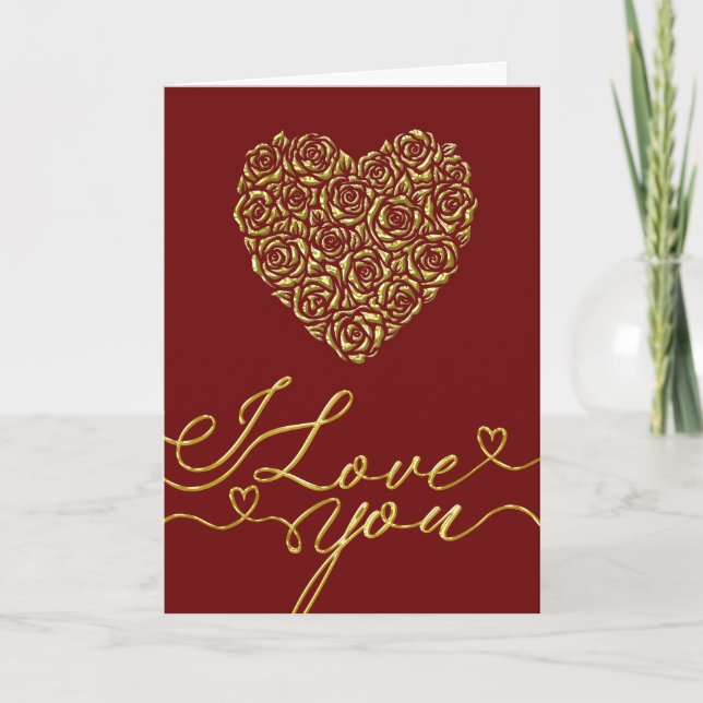 Elegant Valentine's Day Heart Card (Front)