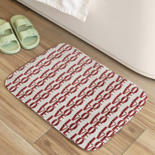 Elegant Valentines Day Love Red Roses Modern Bath Mat