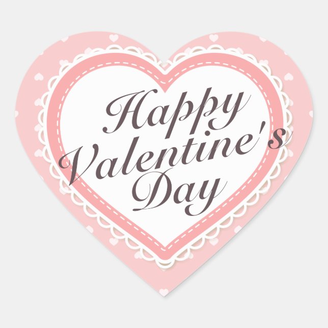 Elegant Valentine's  Day Pink Hearts Sticker (Front)