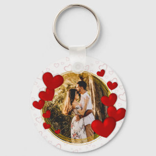 Elegant Valentines, Love, Anniversary Red Heart Keychain