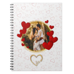 Elegant Valentines, Love, Anniversary Red Heart Notebook
