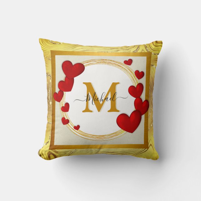 Elegant Valentines, Love, Anniversary Wedding Throw Pillow (Front)