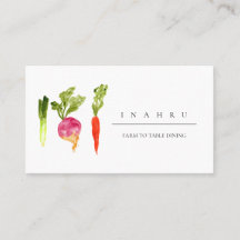 Elegant vegetable resturant business card