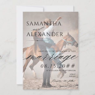 Elegant Vellum Overlay 2 Photo Minimalist Wedding Invitation