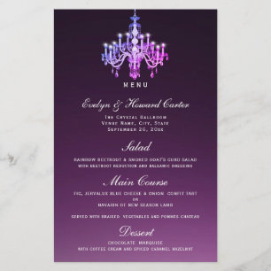 Elegant Venetian Chandelier Menu Card