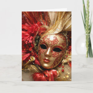 Elegant Venetian Masquerade Greeting Card