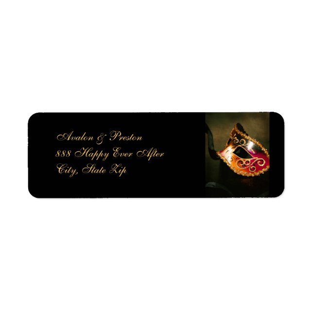Elegant Venetian Masquerade Mask Address Label (Front)