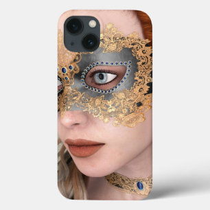 Elegant Venetian Masquerade Portrait Art iPhone 13 Case