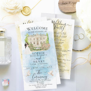 Elegant Venue Bride Groom Luxury Wedding Program