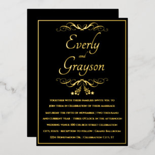 Elegant Veri Black and Gold Wedding   