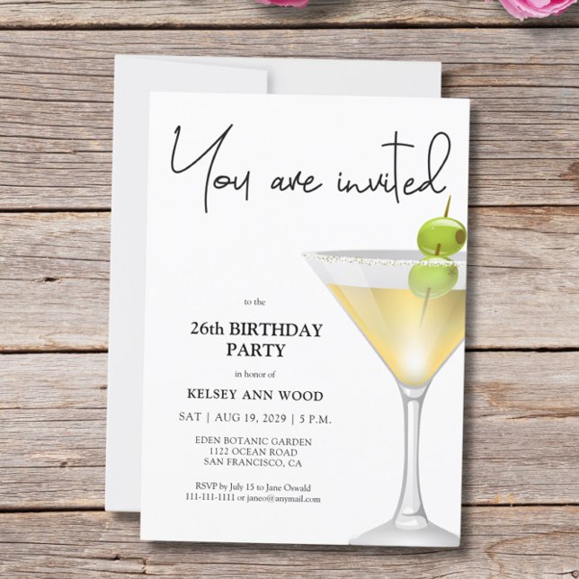 Elégant verre Anniversaire Fête Invitation (Créateur téléchargé)