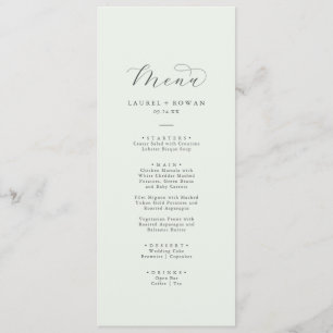Elégant vert Coordonner Menu Mariage