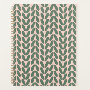 Élégant Vert Feuille Pastel rose
