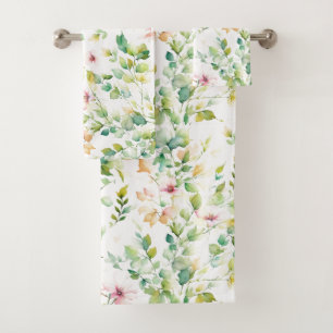 Elégant vert fleurs sauvages d'aquarelle